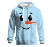 Sudadera Navidad Hombre con Capucha Divertido Jersey De Navidad Holgados, Sudadera con Capucha Forro Polar Estampado muñeco Nieve diseño Urbano Invierno Abrigada Comodidad Diaria Ciudad
