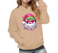 Sudadera Navidad NiñA,Sudadera Con Capucha Estampada Para NiñAs Sudadera Con TemáTica NavideñA Forro Polar Manga Larga Ropa De Abrigo Informal Para NiñOs PequeñOs Y NiñOs Ropa Festiva Divertida