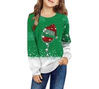 Sudadera Navidad NiñAs,Sudadera De Manga Larga Con Cuello Redondo SuéTer Informal Con Estampado De Vacaciones De Invierno Ropa De Estar Suave Y CáLida De Polar PequeñOs JóVenes Y Adolescentes