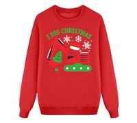 Sudadera Navide?a para Ni?os Ni?as Camisa con Estampado Dinosaurio Papá Noel Manga Larga Peque?os