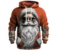 Sudadera Navideña Con Capucha Para Hombre - Sudadera Capucha Sudadera con capucha de manga larga navideña en 3D para hombre Sudadera con capucha de manga larga navideña informal para hombre (Orange L)