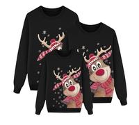 Sudadera Navideña Familiarses Suéter Familia Invierno Jersey Navideño Familiars Manga Larga Pullover mujer Hombres Niños Niña Chica Chico Christmas Jumper Blusas Cuello Redondo Talla Grande mujer