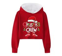 Sudadera Navideña Infantil Femenina Ropa Casual Manga Corta Estampada Moda Adolescente Top Abrigo Ligero Confortable Diseño Urbano (Dark Blue, 7-8 Years)