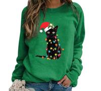 Sudadera Navideña Mujer - Jersey Ugly Christmas Feo Con Luces - Xmas Pullover Verde L