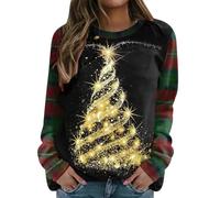 Sudadera Navideña Mujer Ugly Christmas Jersey Feo Con Luces Xmas Pullover Sweatshirt 5XL