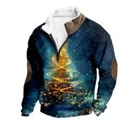 Sudadera navideña para hombre, con cremallera, bonito jersey navideño con estampado de Jesús, sudadera fea con motivo de Navidad, estilo noruego, cálido, suelto, suave y de manga larga, marine, XXL