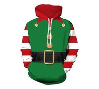 Sudadera Navideña para Hombre - Diseño de Reno Divertido 3D, Papá Noel, Suéter de Navidad, B1-ag, 3XL
