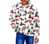 Sudadera Navideña Personalizada para Hombre y Mujer - Graciosa Sudadera Navideña Personalizada con Foto de Cara - Diseña Tu Propia Sudadera Navideña Personalizada Prendas Personalizadas Novedades