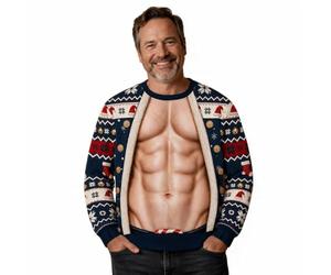 Sudadera Navideña Personalizada,Ugly Christmas Sweater con Estampado 3D | Jersey Navideño Feo Talla Grande,Cuello Redondo Suéter Navidad Divertido Unisex Couple Papá Noel Impresión Xmas Tops