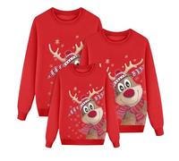 Sudadera Navideñas Familiares Suéter Familia Invierno Jersey Navideño Familiar Manga Larga Pullover Mujer Hombre Niño Niña Chica Chico Christmas Jumper Blusas Cuello Redondo Tops Talla Grande Niño
