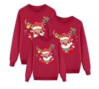 Sudadera Navideñas Familiares Suéter Familia Invierno Jersey Navideño Familiar Manga Larga Pullover Mujer Hombre Niño Niña Chica Chico Christmas Jumper Blusas Cuello Redondo Tops Talla Grande Niño
