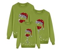 Sudadera Navideñas Familiares Suéter Familia Invierno Jersey Navideño Familiar Manga Larga Pullover Mujer Hombre Niño Niña Chica Chico Christmas Jumper Blusas Cuello Redondo Tops Talla Grande niño
