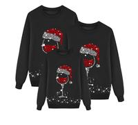 Sudadera Navideñas Familiares Suéter Familia Invierno Jersey Navideño Familiar Manga Larga Pullover Mujer Hombre Niño Niña Chica Chico Christmas Jumper Blusas Cuello Redondo Tops Talla Grande mujer