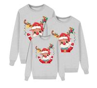 Sudadera Navideñas Familiares Suéter Familia Invierno Jersey Navideño Familiar Manga Larga Pullover Mujer Hombre Niño Niña Chica Chico Christmas Jumper Blusas Cuello Redondo Tops Talla Grande Mujer