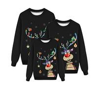 Sudadera Navideñas Familiares Suéter Familia Invierno Jersey Navideño Familiar Manga Larga Pullover Mujer Hombre Niño Niña Chica Chico Christmas Jumper Blusas Cuello Redondo Navideñas Familiares#C4