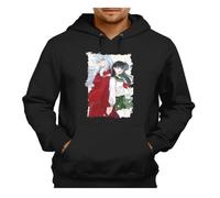 Sudadera Negra con Capucha Inuyasha Kagome Personajes Serie Manga Dibujos Adulto Poliester algodón Sweatshirt