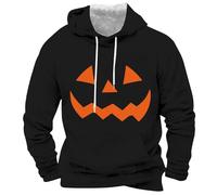 Sudadera negra con capucha para hombre, disfraz de Halloween, sudadera divertida con estampado de calabaza, sudadera de manga larga, disfraces de día festivo, disfraces de calabaza para adultos