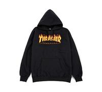 Sudadera negra con capucha Thrasher Flame negro L