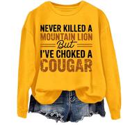 Sudadera Never Killed A Mountain Lion But I've Choked A Cougar, amarillo, 3XL