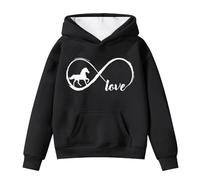 Sudadera Niño 1010 Años - con Capucha Y para S Suéter Polar Cálido De Invierno con Bolsillo con Capucha Informal De Manga Larga con Estampado De Caballo para Pequeños (Black 8-9 Years)