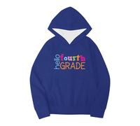 Sudadera Niño 1086 Años - S Otoño Invierno Temporada Escolar Cuarto Grado Letra Impresa con Capucha De Manga Larga Tops Cálidos Y Cómodos Ropa para (Navy 6-7 Years)