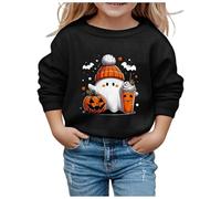 Sudadera Niño 12 Años - Sudadera De Manga Larga Sin Capucha con Cuello Redondo Y Estampado Lindo De Halloween A La Moda para Niños (Black 7-8 Years)