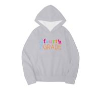 Sudadera Niño 1472 Años - S Otoño Invierno Temporada Escolar Cuarto Grado Letra Impresa con Capucha De Manga Larga Tops Cálidos Y Cómodos Ropa para (Grey 10-12 Years)
