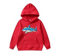 Sudadera Niño 3350 Años - con Capucha De Polar con Estampado De Letras Y Patrón Navideño para (Red 13-14 Years)