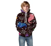 Sudadera Niño con Capucha Corte Regular, Sudaderas Niño Estampado, Sudaderas Sweatshirt Sweat Hoodie Unisex Niños Pequeños Niñas Y Adolescentes con Estampado Dinosaurio Galaxia Pullover Streetwear