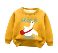 Sudadera Niño Marca Sudadera con Cuello Redondo y Forro Polar para niños y niñas, Parte Superior cálida y Gruesa Frank Sudadera (Yellow, 8-10 Years)
