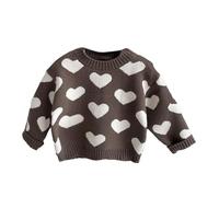 Sudadera Niño Niña Versión Coreana De Invierno Suéter De Estilo Extranjero 2024 Nuevo Bebé Masculino Grueso Tejer Otoño Cálido Top Bebé Niño Conjunto, marrón, 2-3 años