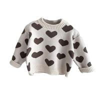 Sudadera Niño Niña Versión Coreana De Invierno Suéter De Estilo Extranjero 2024 Nuevo Bebé Masculino Grueso Tejer Otoño Cálido Top Bebé Niño Conjunto, beige, 2-3 años