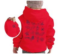 Sudadera Niños 114 - Sweats À Capuche Et Sweats Pour Filles Pour Les Tout-Petits Et Les Adolescents Pulls Doux Et Confortables Avec Capuche Pour Un Usage Quotidien Tenue (Red 4-5 Years)