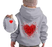 Sudadera Niños 20 Años - con Capucha De Manga Larga para Y S con Estampado De Letras Ligera para El Día De San Valentín (Grey 8-9 Years)