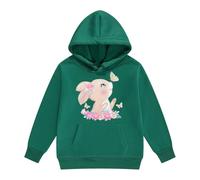 Sudadera Niños 8310 Años - Sweats À Capuche Et Sweats Pour Filles Jolis Pulls Imprimés Lapin Vêtements Veste Polaire Chaude Pour L'Automne Et L'Hiver (Dark Green 3-4 Years)