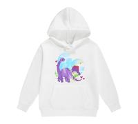 Sudadera Niños 9294 Años - Sweats À Capuche Et Sweats Pour Filles Imprimé Dinosaure Pulls Pour Enfants Vêtements Sweat-Shirt À Capuche En Polaire Chaud D'Hiver (White 6-7 Years)