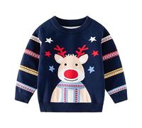 Sudadera Niños Jack Niño Navidad Niños Niñas Invierno Manga Larga Dibujos Animados Ciervo Punto Suéter Cálido para Niños Ropa Pantalones Bio Niños, marine, 4-5 años