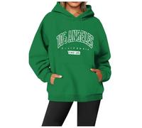 Sudadera Nueva con Capucha Cuello Redondo Manga Larga, Letras Estampadas Mujer