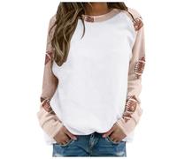 Sudadera para el día del partido de fútbol para mujer, camiseta de manga raglán, cuello redondo, cuello redondo, vintage, moderna, para el día del partido, para el día del partido, caqui, S