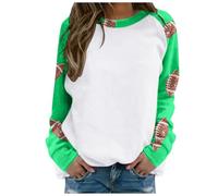Sudadera para el día del partido de fútbol para mujer, camiseta de manga raglán, cuello redondo, cuello redondo, vintage, moderna, para el día del partido, para el día del partido, verde, M
