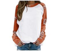 Sudadera para el día del partido de fútbol para mujer, camiseta de manga raglán, cuello redondo, cuello redondo, vintage, moderna, para el día del partido, para el día del partido, marrón, S