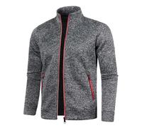 Sudadera para hombre, chaqueta de algodón, chaqueta deportiva sin capucha, chaqueta de punto, chaqueta monocolor, gabardina con cremallera, informal, tops de manga larga, cuello alto, chaqueta