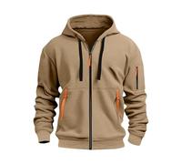 Sudadera para hombre con capucha con capucha para hombre, color negro, con cremallera, sudadera deportiva moderna, sudadera con capucha, monocolor, con bolsillos, chaqueta de ocio, abrigo con capucha