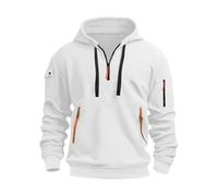 Sudadera para hombre con capucha, sudadera con capucha para hombre, color negro, cremallera media, sudadera con capucha, monocolor, con bolsillos, chaqueta con capucha, manga larga, corte regular