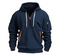 Sudadera para hombre con cremallera 1/4, chaqueta con capucha, monocolor, informal, con cremallera, chaqueta deportiva de invierno con capucha, chaqueta de entretiempo fina, chaqueta de entretiempo