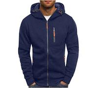 Sudadera para hombre, deportiva, monocolor, chaqueta de invierno, de manga larga, con capucha, tallas grandes, chaqueta de entretiempo, chaqueta ligera con capucha, cremallera, bolsillos, chaqueta de