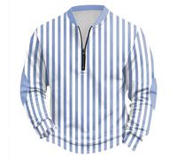 Sudadera para hombre divertidas sudaderas de colonia suéter de moda con cremallera 1/4 cara patrón de globo tops manga larga sudaderas llamativo divertido carnaval disfraz de colonia, O Azul Claro