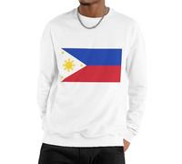 Sudadera Para Hombre - Jersey Liso De Cuello Redondo De Mezcla De Algodón Sudadera Para Hombre Sin Capucha Para Uso Casual Trabajo Con Estampado De La Bandera De Filipinas Jersey De Manga Larga