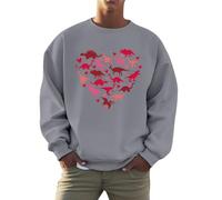 Sudadera para hombre San Valentín Camiseta de manga larga cómoda tops con amor estampado corazón mujer sudaderas festivas pareja sin capucha casual camiseta de manga larga oversized cuello redondo