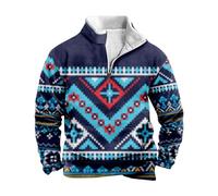 Sudadera para hombre sin capucha de manga larga sudadera de ocio ligera sudadera de entrenamiento camiseta de manga larga de manga larga para otoño e invierno ropa moda casual ropa de salón, R azul
